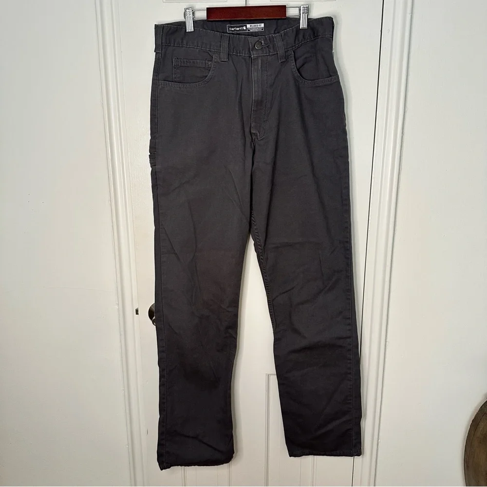 Carhartt Relaxed Fit 32x34 Men's Dark Gray Pants Canvas Jeans Chinos Workwear